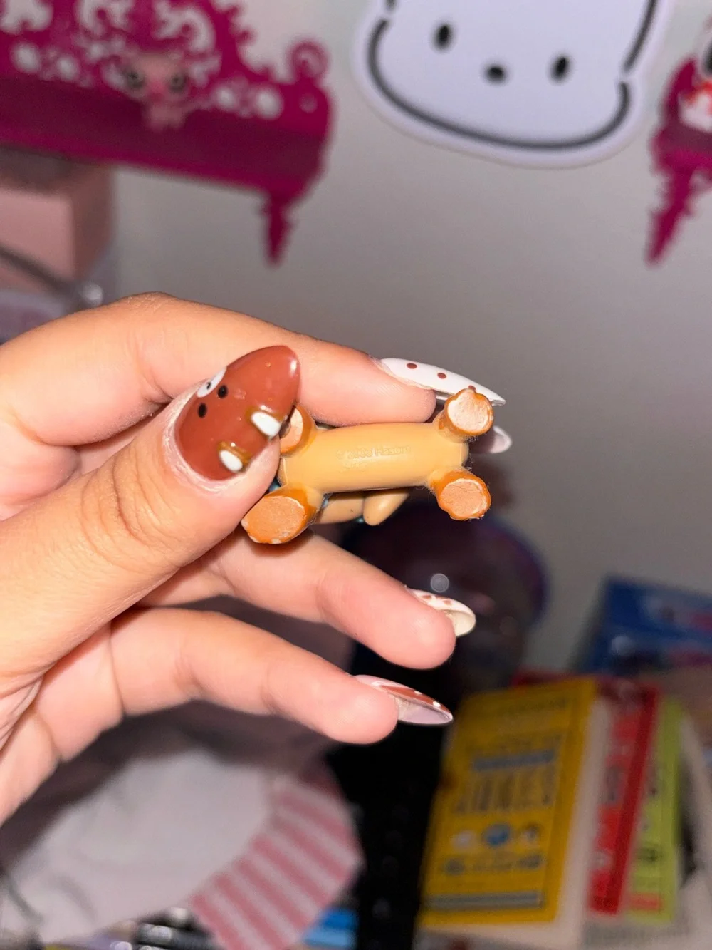 Littlest Pet Shop Brown Puppy with Blue Collar and Blue Flower